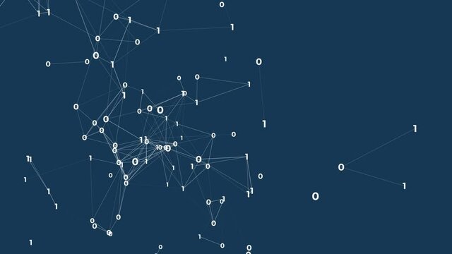 Binary Code and Lines background loops - flat design style