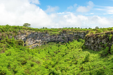 Twins extinct volcanic crater (Los Gemelos), Santa Cruz island, Galapagos national park, Ecuador. © SL-Photography