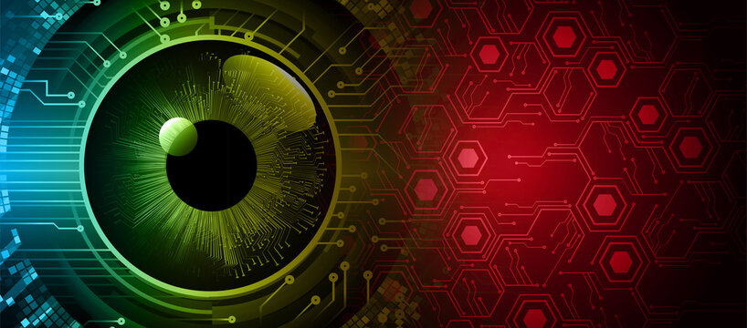 eye cyber circuit future technology concept background