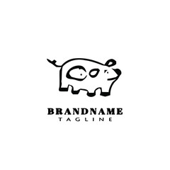 pig logo icon design template vector illustration