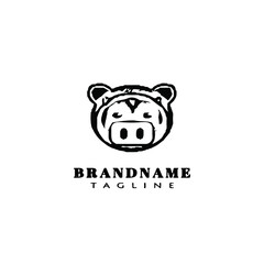 pig logo icon design template vector illustration