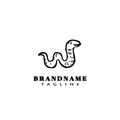 cute earthworm logo cartoon icon vector illustration