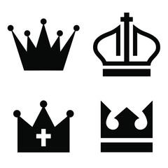 Crown collection vector. Png file isolated on white background.