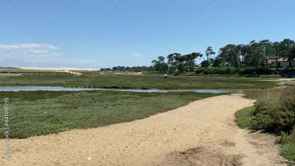 Poster Plage et marais du Cap Ferret, Gironde