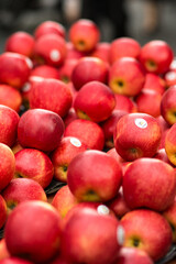 red apples in a market