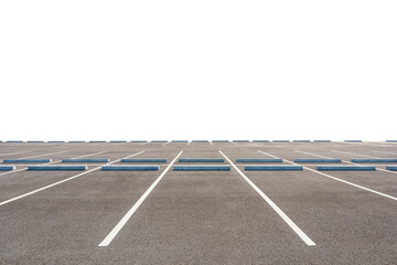 Empty parking lot isolated on white background. This has clipping path.