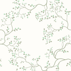 seamless pattern of branches and leaves