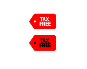 Tax free price tag icon. airport duty free tag vector icon for web design, online shopping, shop, tax free concept