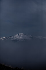 Mountain in clouds