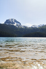 Fototapeta na wymiar Black lake, Natural landscape. Mountain lake, Zabljak, Montenegro, Durmitor national park
