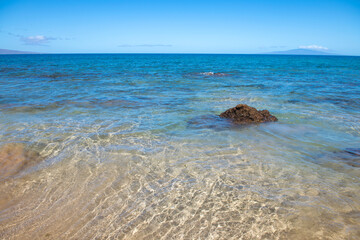 Sea water in rippled water detail background. Ocean waves pattern.