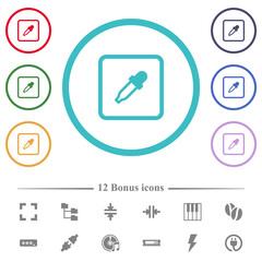 Get object color flat color icons in circle shape outlines