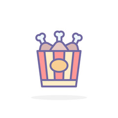 Fried chicken icon in filled outline style.