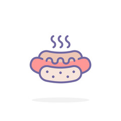 Hot dog icon in filled outline style.