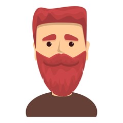 Guy with thick beard icon. Cartoon of Guy with thick beard vector icon for web design isolated on white background