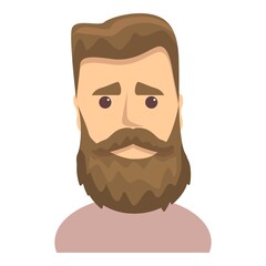 Sad bearded guy icon. Cartoon of Sad bearded guy vector icon for web design isolated on white background