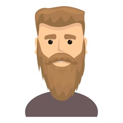 Guy with long beard icon. Cartoon of Guy with long beard vector icon for web design isolated on white background
