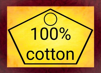 caution sign 100% cotton illustration 