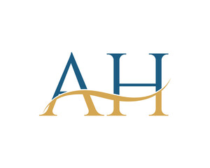 Initial letter AH, AH letter logo design
