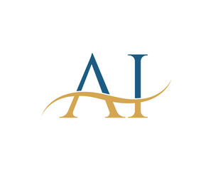 Initial letter AI, AI letter logo design