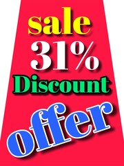 31% discount  sale offer illustration banner board