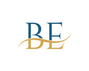 Initial letter BE, BE letter logo design