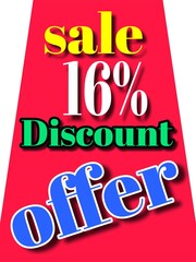 16% discount sale offer illustration banner