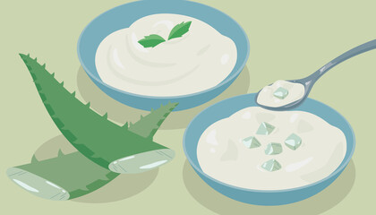 アロエヨーグルトのベクターイラスト素材