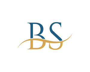 Initial letter BS, BS letter logo design