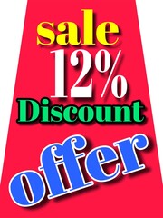 12% discount  sale offer banner 
