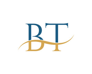 Initial letter BT, BT letter logo design