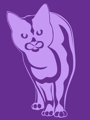 Obraz premium Black stencil of abstract cat