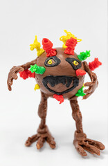 3D model of a humanoid virus with arms and legs