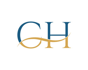 Initial letter CH, CH letter logo design