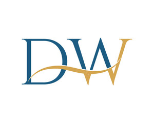 Initial letter DW, DW letter logo design