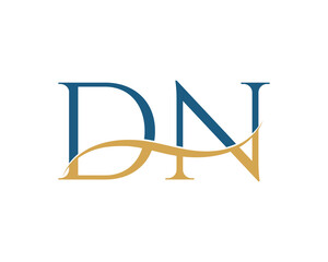 Initial letter DN, DN letter logo design