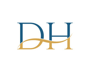 Initial letter DH, DH letter logo design
