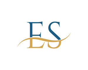 Initial letter ES, ES letter logo design