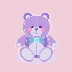 teddy bear on pink background