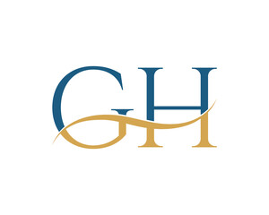 Initial letter GH, GH letter logo design