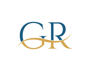 Initial letter GR, GR letter logo design