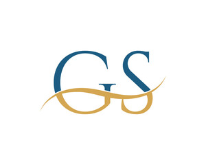 Initial letter GS, GS letter logo design