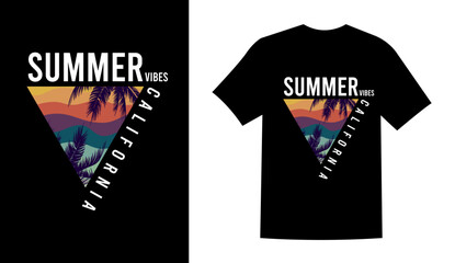 Summer vibes only t-shirt design vector illustration. summer t-shirt, summer sublimation t-shirt Vector illustration, print ready summer t-shirt,