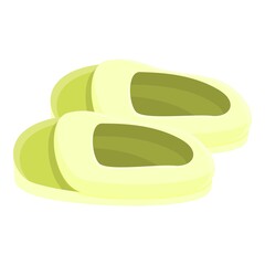 Green slippers icon. Cartoon of Green slippers vector icon for web design isolated on white background