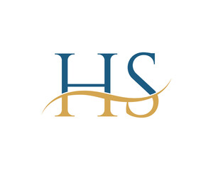 Initial letter HS, HS letter logo design