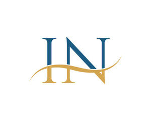 Initial letter IN, IN letter logo design