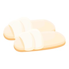 White slippers icon. Cartoon of White slippers vector icon for web design isolated on white background