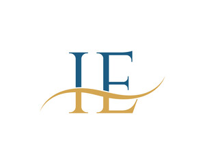 Initial letter IE, IE letter logo design