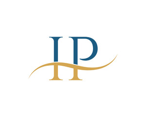 Initial letter IP, IP letter logo design