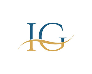 Initial letter IG, IG letter logo design